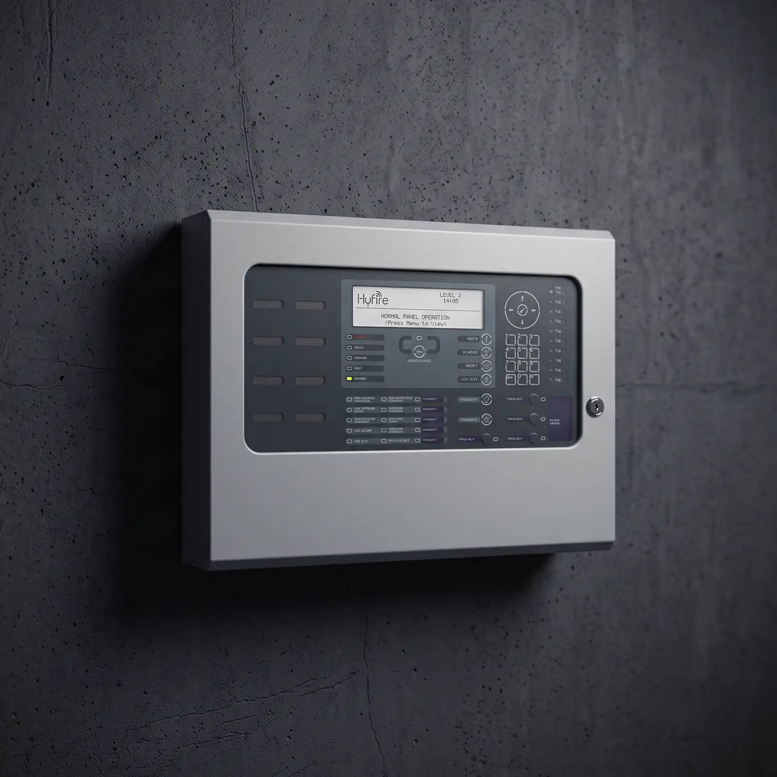 1-2 Loop Fire Alarm Control Panel, part code HF-CP2-1-52, wall mounted